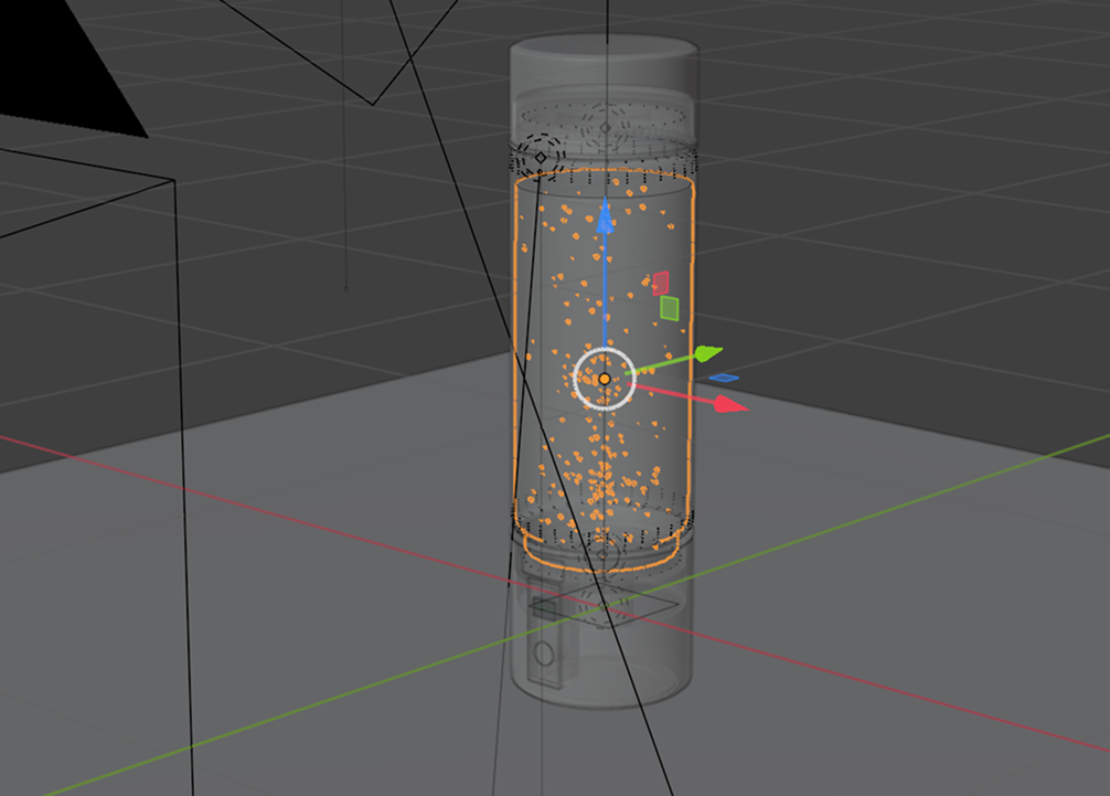 Render 3D — cilindro con sfere